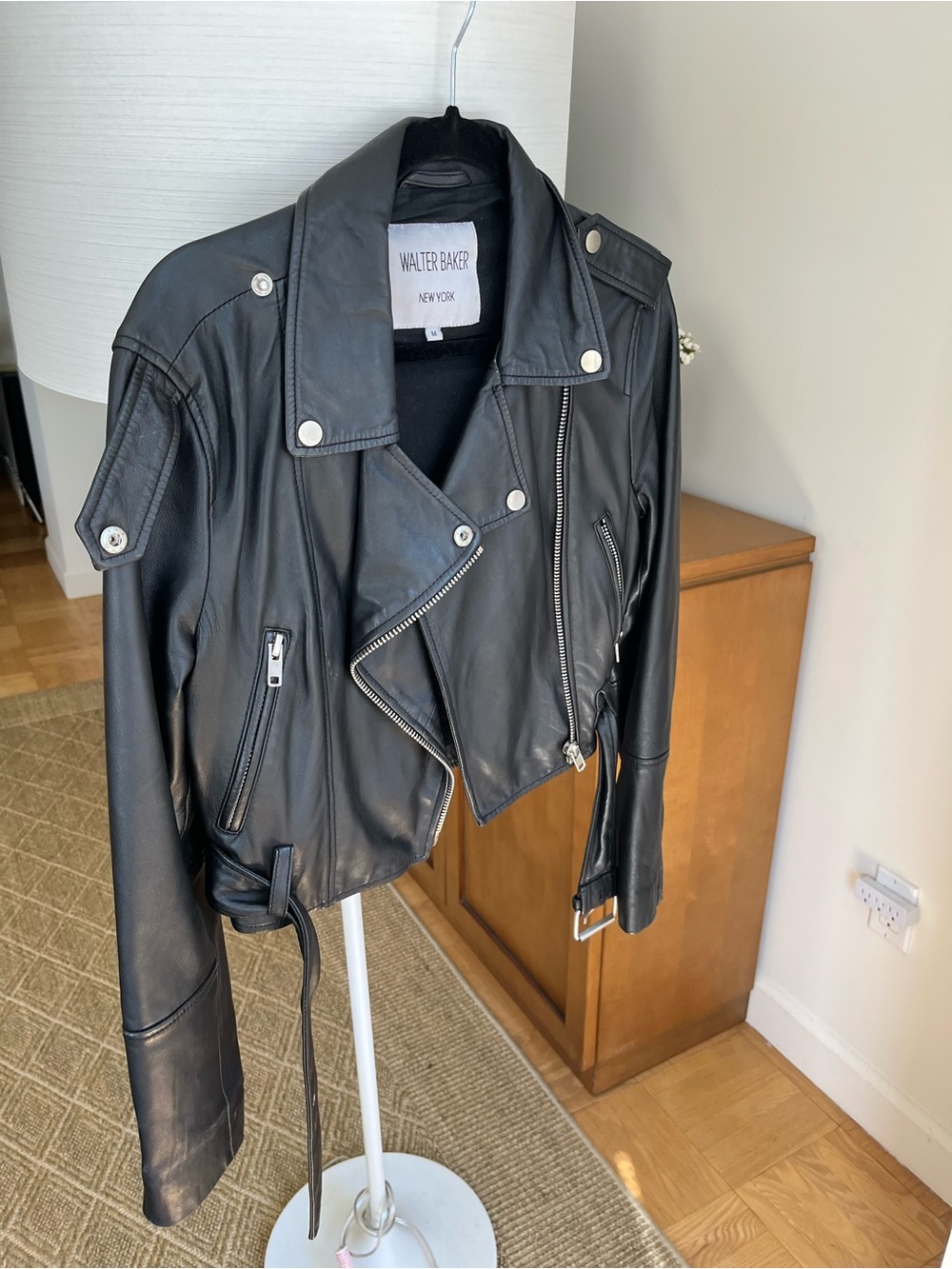 Walter Baker Black Leather Asymmetrical Moto Jacket